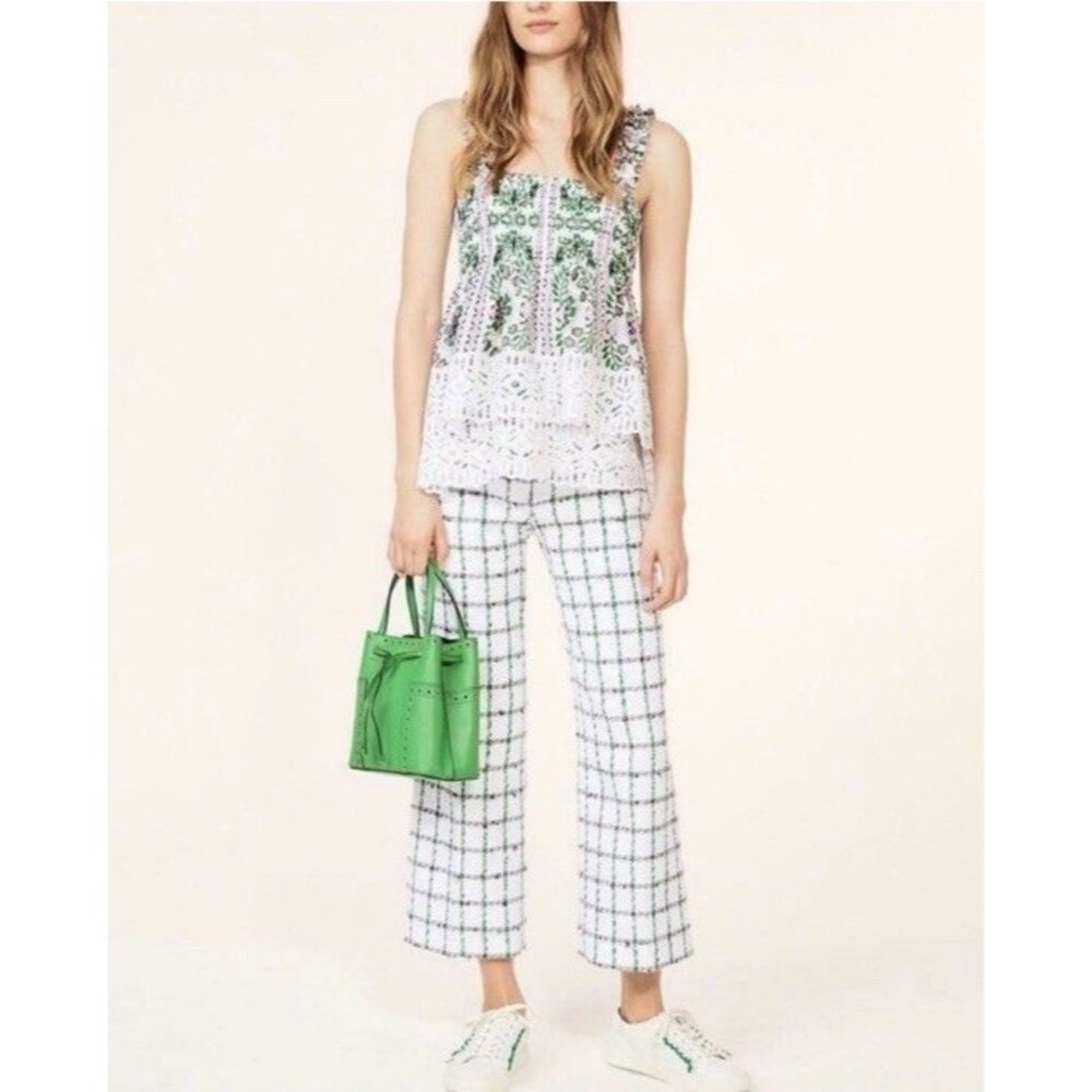 Tory Burch Garden Party Georgette Top Silk Tiered Size 6 Floral Print NWOT